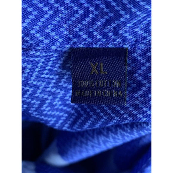 🔥 David Donahue Zigzag Striped Long Sleeve Shirt 🔥sale - Picture 7 of 8